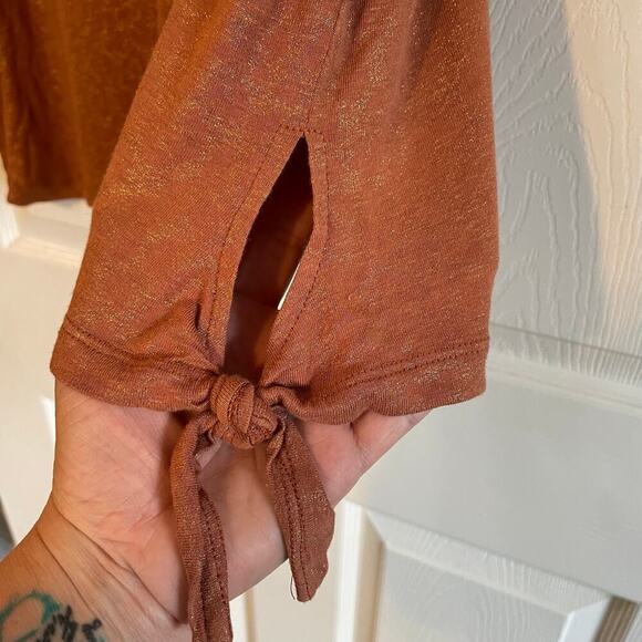 Democracy Rust V-Neck Blouse - Picture 7 of 13